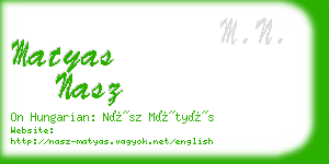 matyas nasz business card